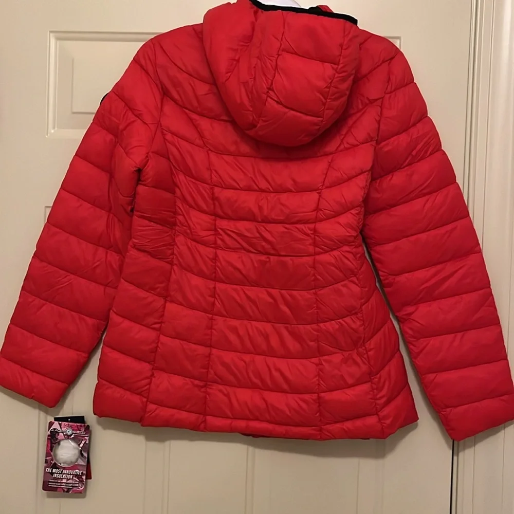 Reebok Womens Quilted Glacier Shield Red Jacket With Hood/NWT/M - Picture 14 of 14